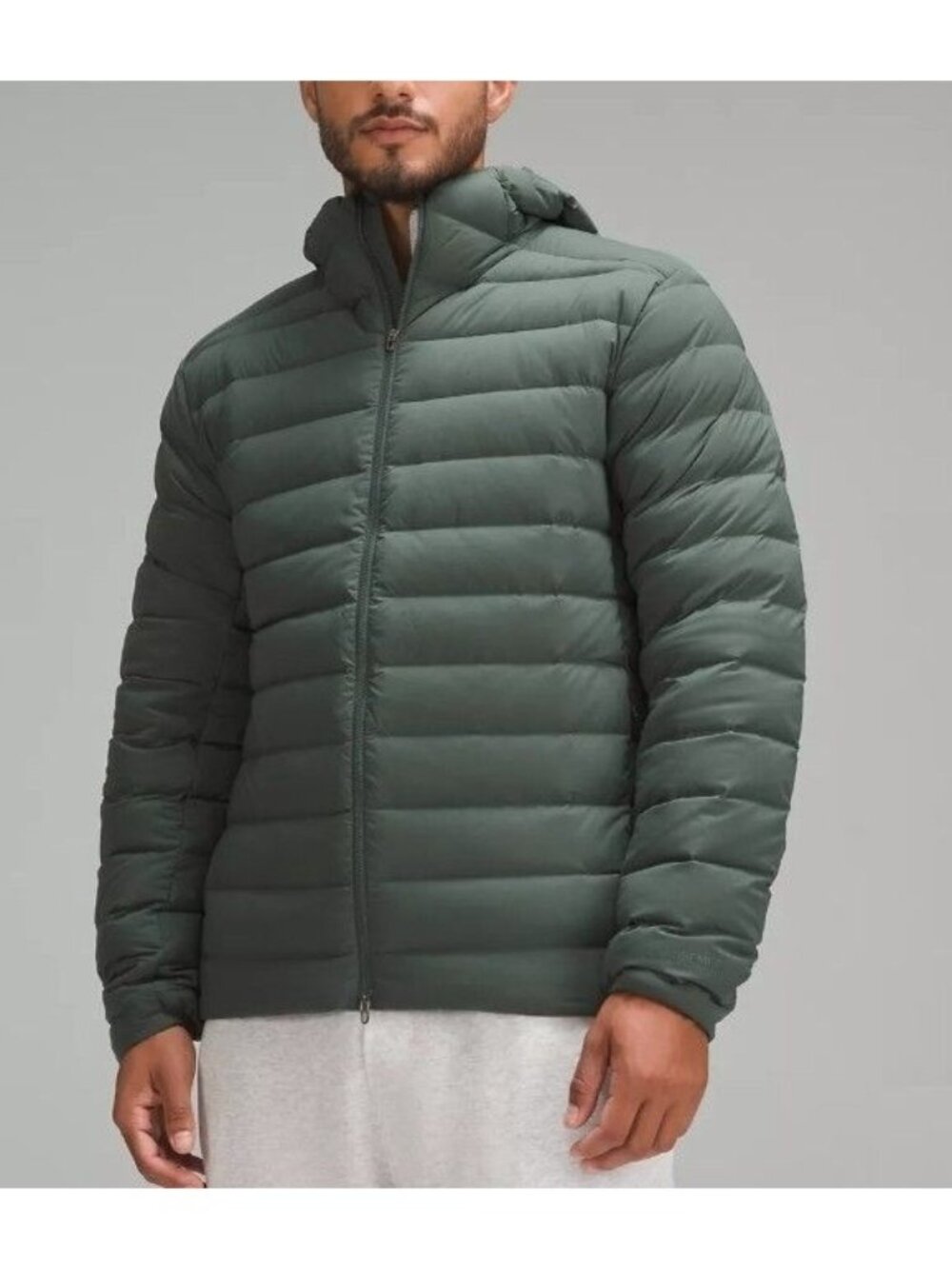 Lululemon Mens Size M Puffer Jacket Navigation 700 Down Hood Green LM4AH5S